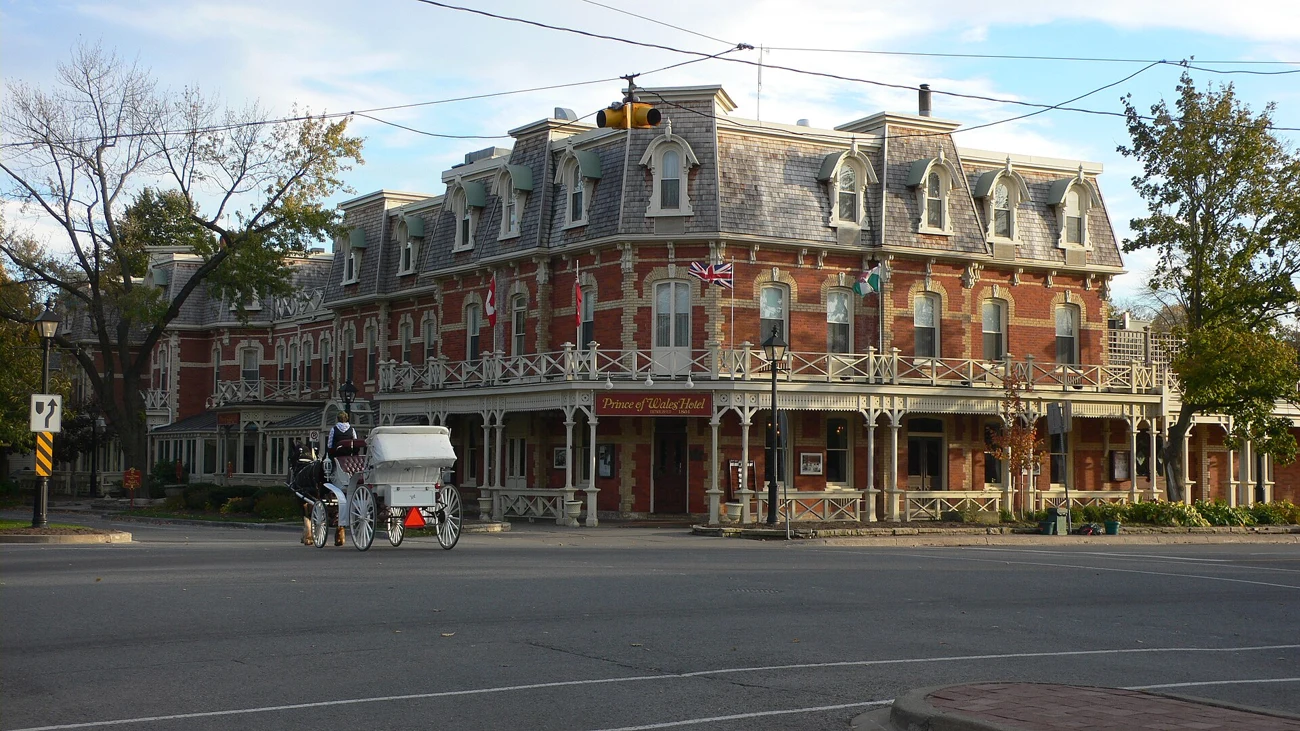 Historic main street of Niagara-on-the-Lake wine-country town